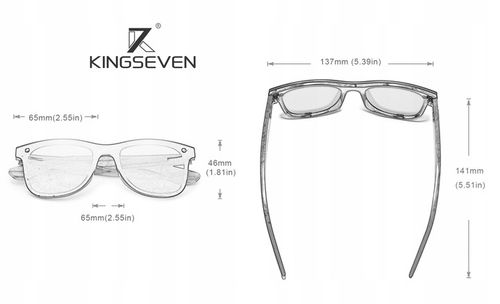 Okulary Przeciwsłoneczne Polaryzacyjne KINGSEVEN Filtr UV400 DREWNIANE 2024 na Arena.pl