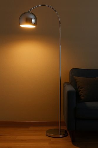 LAMPA STOJĄCA PODŁOGOWA ŁUKOWA CHROM BALL KULE na Arena.pl