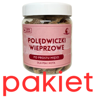 3x 80g liofilizowane polędwiczki wieprzowe 80g/200g dla psa i kota alergia