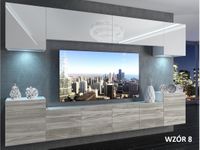 Meblościanka do salonu TREND połysk nowoczesny design 8 wzorów