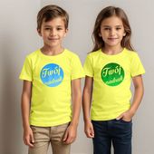 Dziecięca bawełniana koszulka z Twoim nadrukiem - jasnożółta 7-8