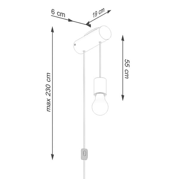 Kinkiet NIMBI E27 z włącznikiem zdjęcie 10