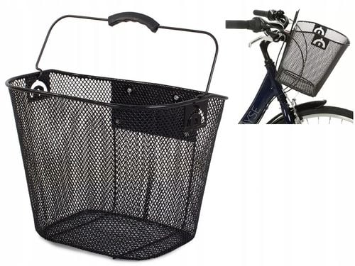 DUŻY KOSZ NA ROWER METALOWY KOSZYK ROWEROWY CLICK NA KIEROWNICĘ na Arena.pl