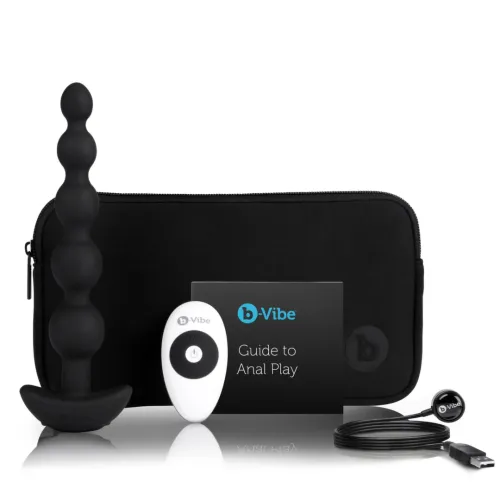 b-vibe cinco black - silikonowy model z wibracją, 5 segmentow, pilot na Arena.pl
