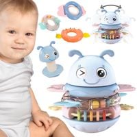 WOOPIE Baby Wańka Wstańka Zabawka Sensoryczna 2w1 Grzechotka Gryzak