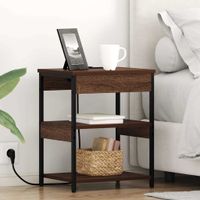 Szafka Nocna 2 pcs Brązowy dąb Materiał drewnopochodny