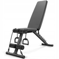 ŁAWKA TRENINGOWA ŁAWECZKA DO ĆWICZEŃ SKŁADANA REGULOWANA SKOŚNA GUMY