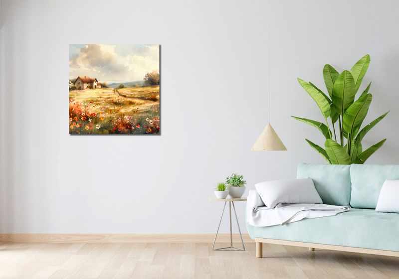 Obraz 70x70cm Sielski Domek zdjęcie 2