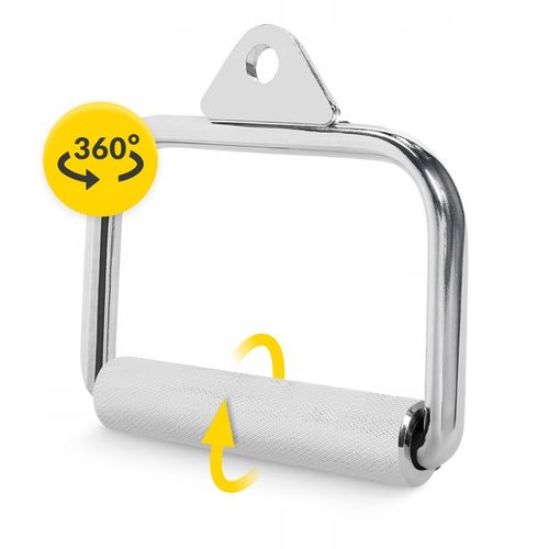 UCHWYT DO WYCIĄGU ATLASU POJEDYNCZY OBROTOWY STALOWY RYFLOWANY PLECY BICEPS na Arena.pl