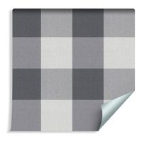 Tapeta Klasyczna Modna Krata w Kolorze Szarym