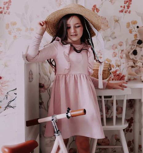 Sukienka z falbanką brudny róż 98 na Arena.pl