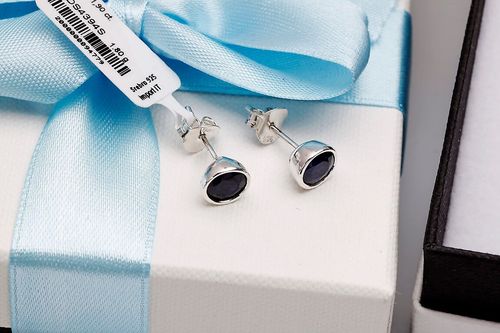 Srebrne kolczyki KDS4394S - Szafir na Arena.pl