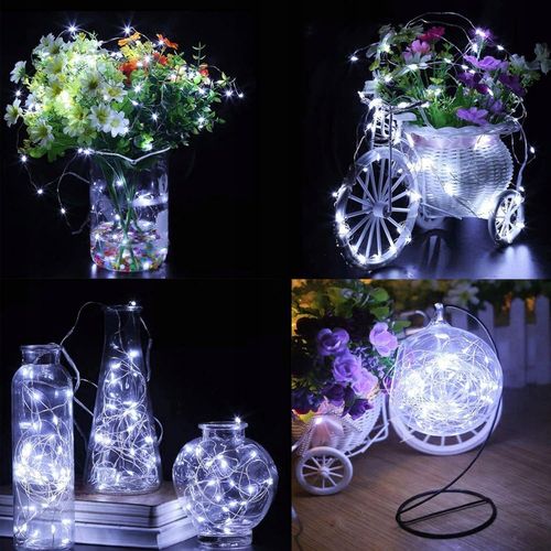 LAMPKI DRUCIKI 100LED MIKRO NA PRĄD ZIMNE BIAŁE ZASILACZ zew/wew 8 FUNKCJI na Arena.pl