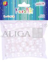 koraliki plastikowe, perłowe, śr. 14 mm, śr.3mm