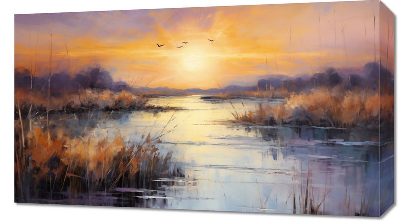 Obraz 70x40cm Zachód na Mokradłach zdjęcie 1