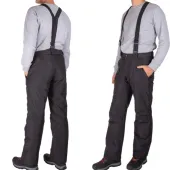 CZARNE MĘSKIE SPODNIE narciarskie SZELKI jakość 58