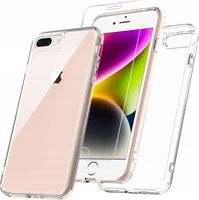 ETUI PLECKI + SZKŁO HARTOWANE DO IPHONE 8 PLUS 7 PLUS 5,5" PRZEZROCZYSTE