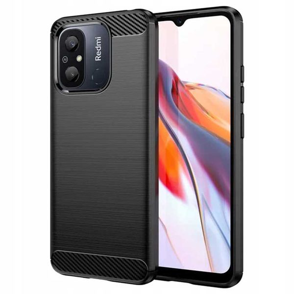 Spacecase Carbon Redmi 12C Black zdjęcie 6