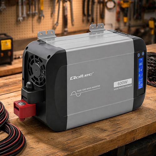Qoltec przetwornica 12V/230V 300W LCD na Arena.pl