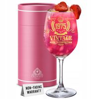KIELISZEK DO WINA 1975 PREZENT NA URODZINY CROWNLY CRYSTAL 440 ML