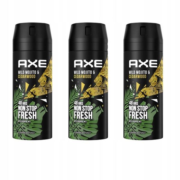 Axe Wild Mojito Dezodorant dla mężczyzn 150 ml x3 zdjęcie 1