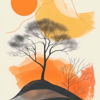 Plakat 70x70cm Drzewo Na Przestrzeni