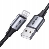 UGREEN PRZEWÓD KABEL MFI USB A DO LIGHTNING IPHONE 2.4A 480 MBPS OPLOT 2M