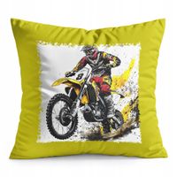 PODUSZKA ŻÓŁTA PREZENT - MOTOR MOTOCYKL MOTOCROSS
