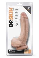 dildo realistyczne z kulkami dr skin mr mayor beżowe 23 cm