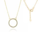 Pozłacany srebrny naszyjnik gwiazd celebrytka kółko circle ring cyrkonie srebro 925 Z1461N2G_W