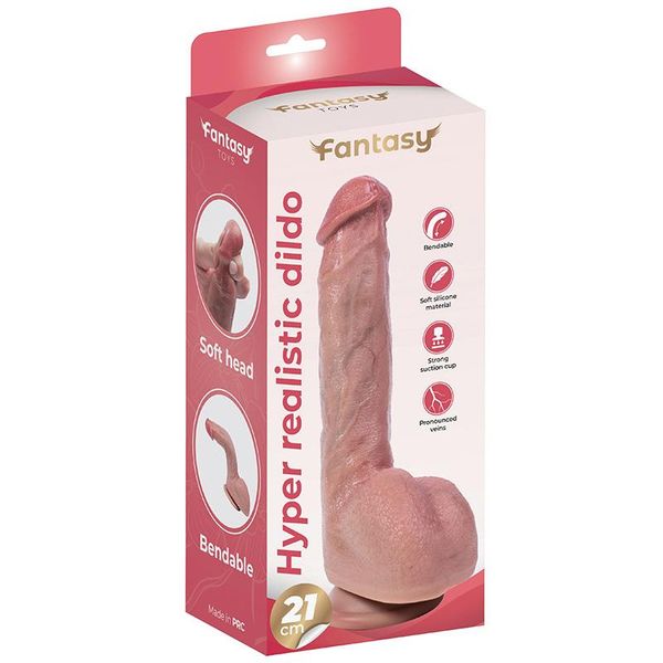 Flexible Hyper-Realistic Silicone Dildo 21 Cm zdjęcie 8