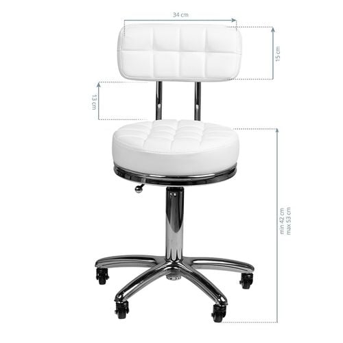 Taboret kosmetyczny AM-877 biały na Arena.pl
