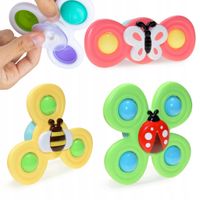 3 przyssawki sensoryczne grzechotka spinner me-042