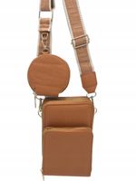 Victoria J. - torebka rowerówka portfel portfelik pasek BOHO brązowy HD470