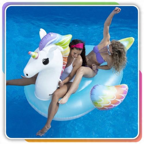 Materac Dmuchany Jednorożec GIGANT na Basen Plażę Uchwyty 224x159cm Bestway na Arena.pl