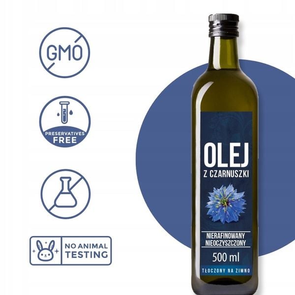 OLEJ Z CZARNUSZKI TŁOCZONY NA ZIMNO 500ml zdjęcie 7