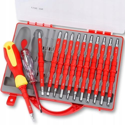ZESTAW WKRĘTAKÓW ŚRUBOKRĘTY IZOLOWANE 25 ROZMIARÓW + WALIZKA DLA na Arena.pl