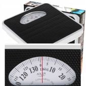 Klasyczna Waga Łazienkowa MECHANICZNA Analogowa do 136kg CZARNA Adler