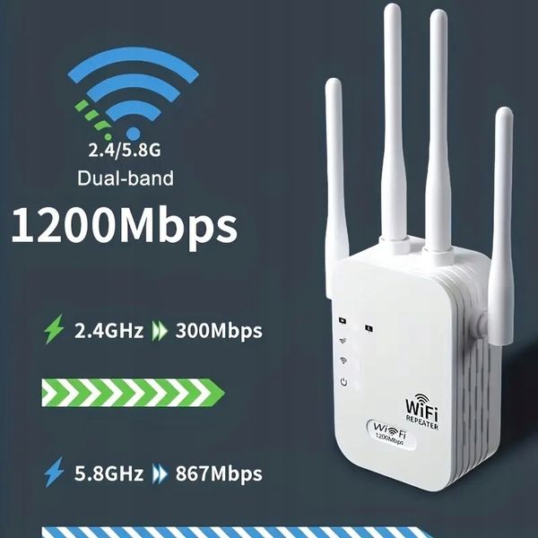 Repeater WZMACNIACZ SYGNAŁU WIFI 1200mb/s aż 4 anteny ROUTER zdjęcie 9