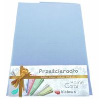 Prześcieradło bawełniane bez gumki 200x220 rubin błękitne
