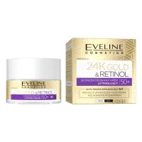 krem do twarzy liftingujący 50+ eveline 24 k gold & retinol