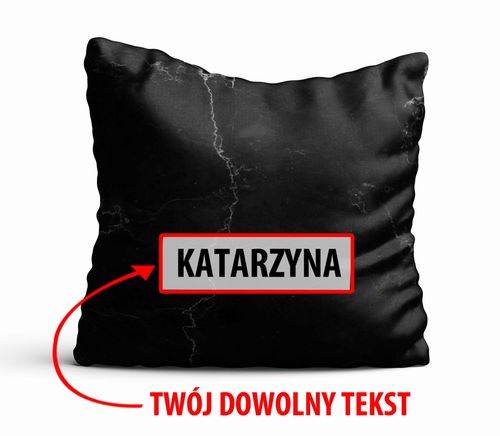 Poduszka Dekoracyjna MARMUR  z Twoim napisem M15 na Arena.pl