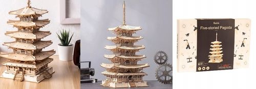 DREWNIANE PUZZLE 3D MODEL DO SKLEJANIA AZJATYCKA PAGODA na Arena.pl