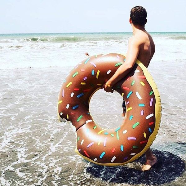 KOŁO DMUCHANE DONUT BRĄZOWE PLAŻOWE PĄCZEK zdjęcie 9
