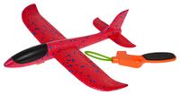 ZABAWKA  CZERWONY SAMOLOT Z RĘCZNĄ WYRZUTNIĄ