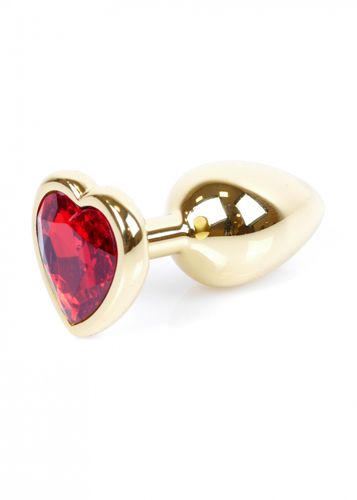 plug jewellery gold  heart plug  red na Arena.pl