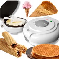 Wypiekacz do wafli rurek rożków miseczek nieprzywierające płyty mocny