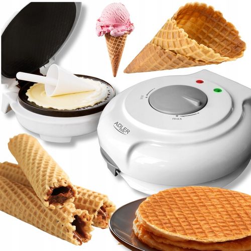 Wypiekacz do wafli rurek rożków miseczek nieprzywierające płyty mocny na Arena.pl