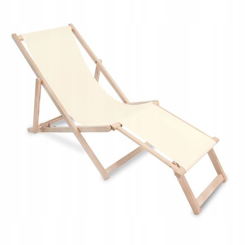 Leżak Drewniany z Podnóżkiem na Balkon Taras Ogród Plażę Nadruk Wzory Mix na Arena.pl