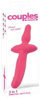 couples choice 2w1 model intymny - dwustronny wibrator i korek, fioletowy